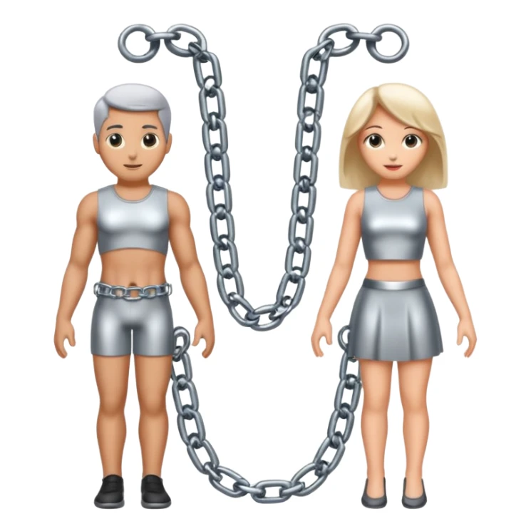male and female symbol chained sticker