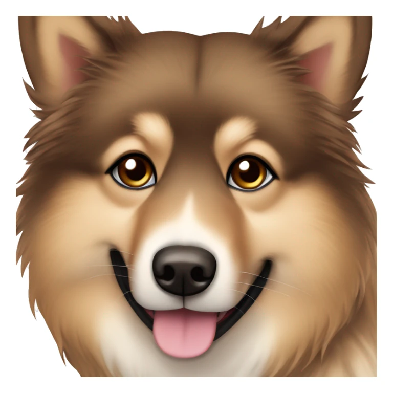Finnish Lapphund brown. His nose and face is sprinkled with dark brown dots sticker