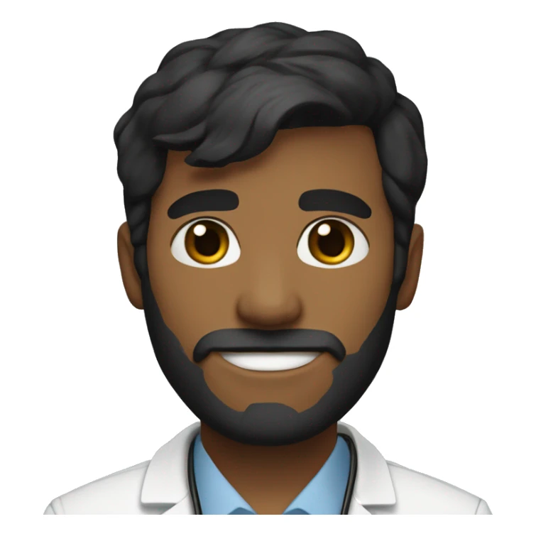 young lwwhite male doctor with full short beard, has black hair  sticker