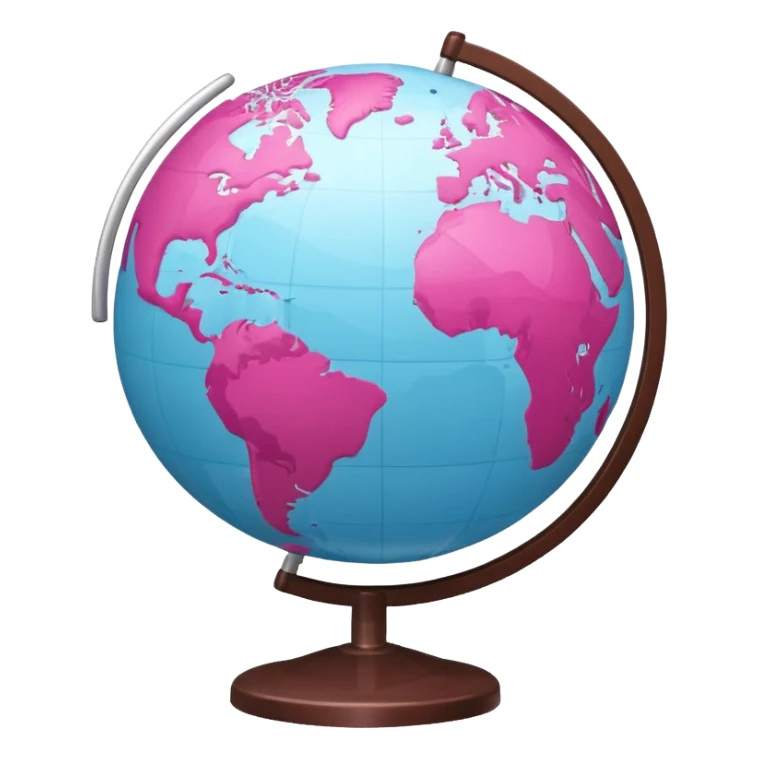 mix light pink dark pink and white girly globe with www under it.
It looks like an internet bar icon. sticker