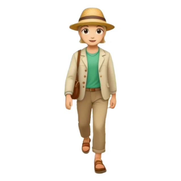 somone walking in a garden on a path with flower and trees around him sticker