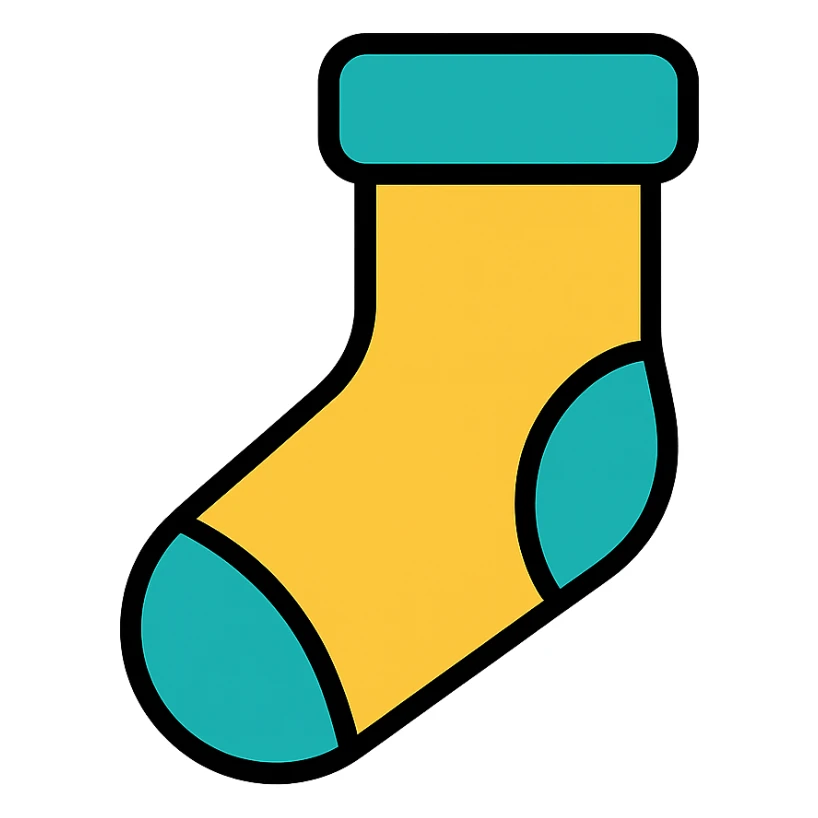 colored outline icon of a sock sticker