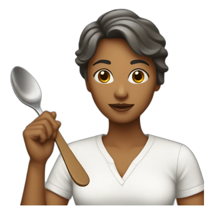 Woman with spoon sticker