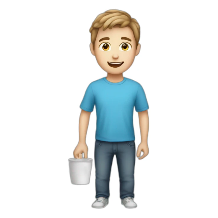 white boy blue eyed boy with a cup of Coffee sticker