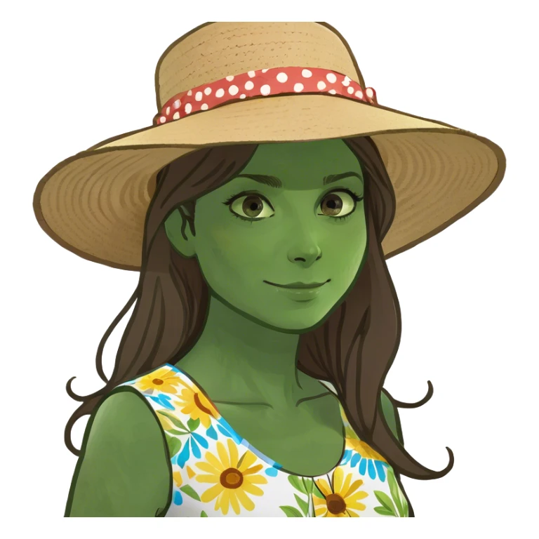 White woman with straight brown hair blue eyes sticker