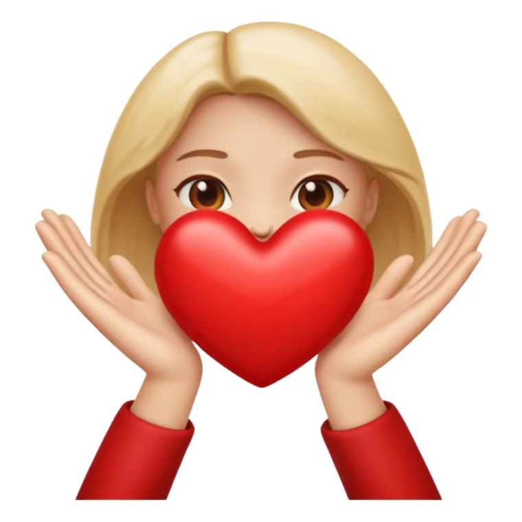 emoji of red heart with giving hands sticker
