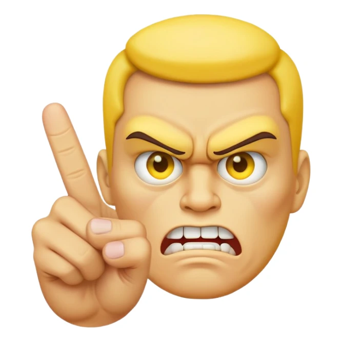 yellow face holding up a middle finger sticker