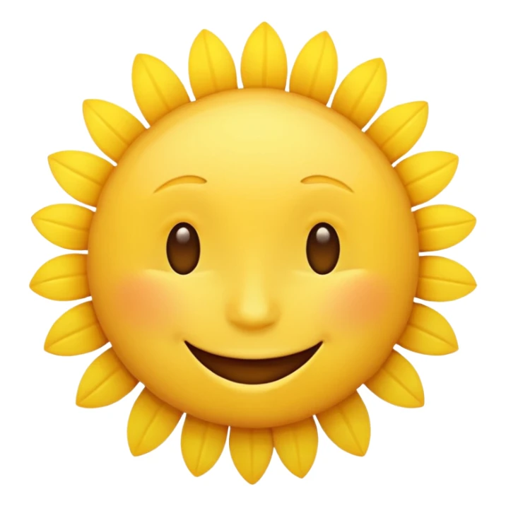 a sunshine emoji with a happy face sticker