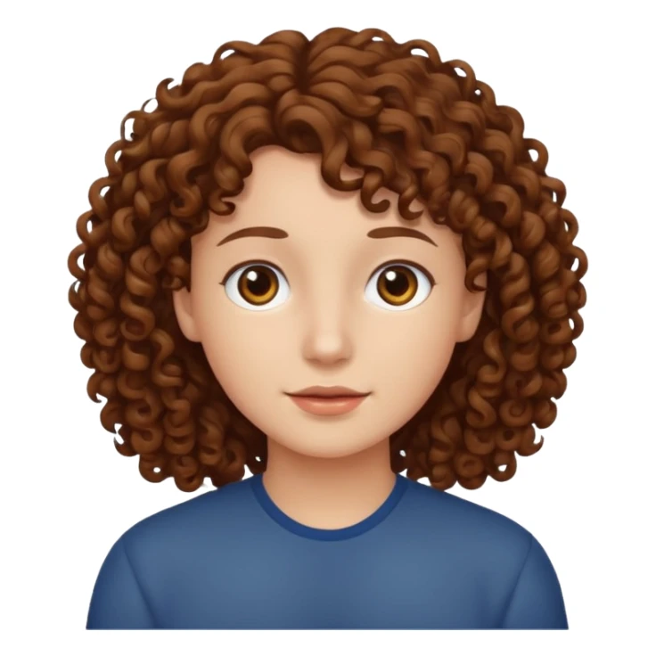 Human with brown curly hair  sticker