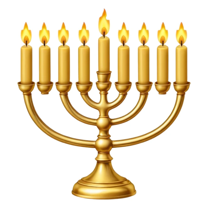 Menorah with 3 candles on the left and right sides sticker