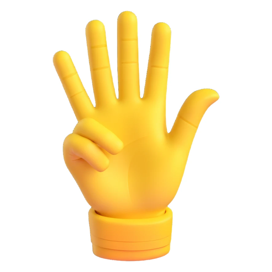 yellow hand making the 'OK' gesture with a bandage on the finger, 3D emoji style sticker