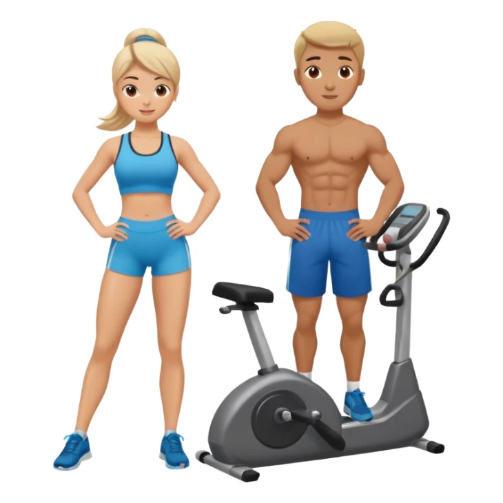 fitness girl and boy sticker