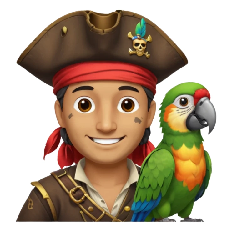 pirate and parrot sticker