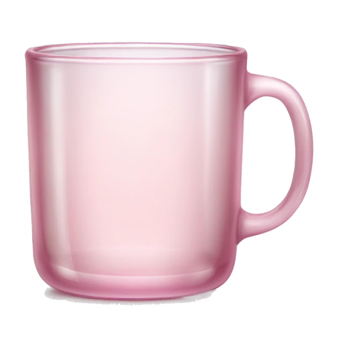 Light pink transparent glass mug realistic sticker