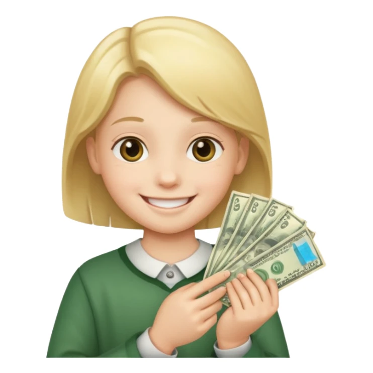 child with money sticker