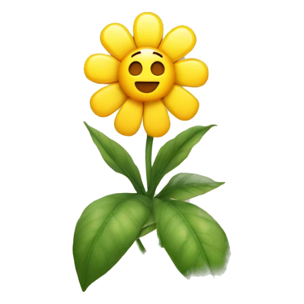 smiling nonchalant emoji with a flower on the head sticker