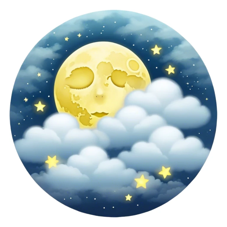 Yellow Moonlight and clouds with beautiful finish  sticker