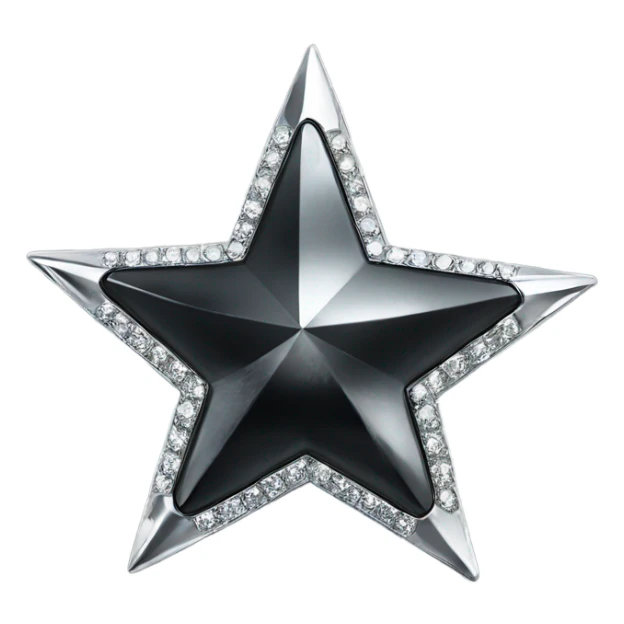 black diamond chrome four-point star diamond shiny sticker