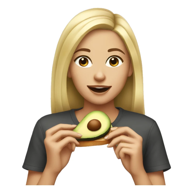 Blonde girl eating avocado toast sticker
