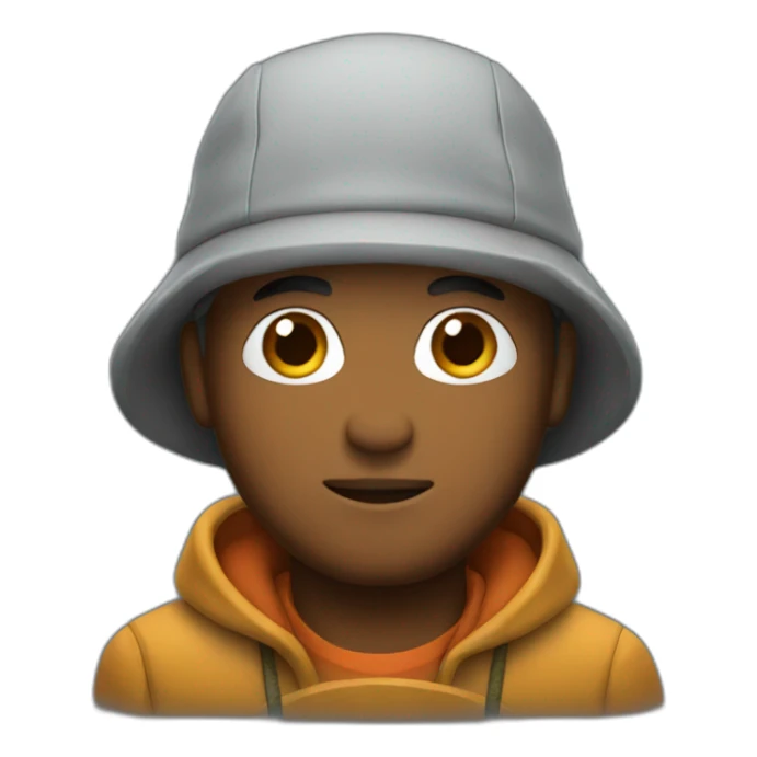 fisherman with hood and bob hat sticker