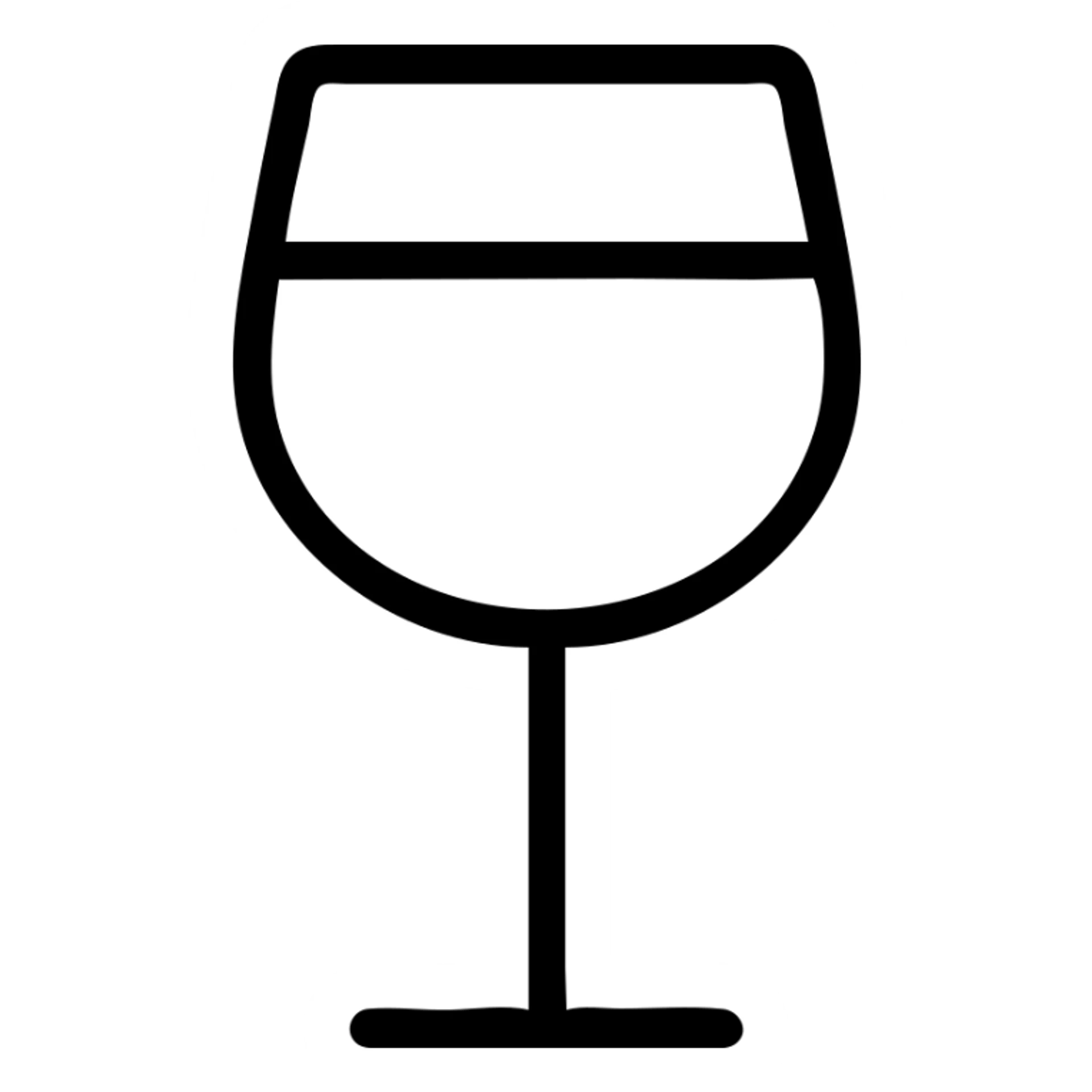 bold outline clean design wine glass icon sticker