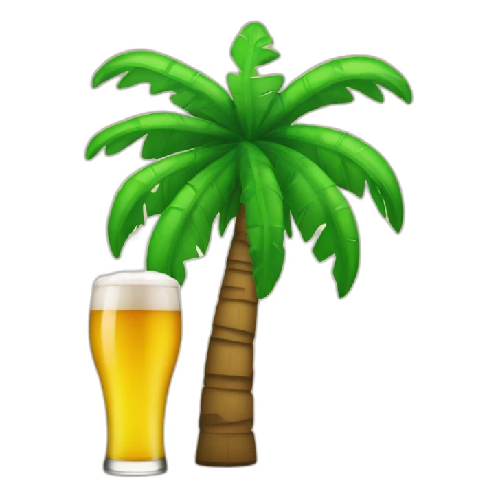 Cerveza y una palmera sticker