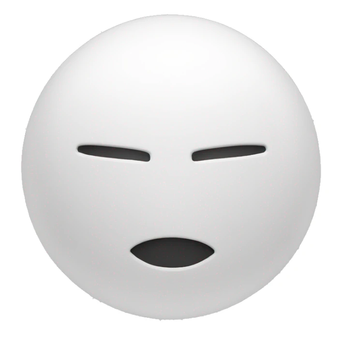 a white sphere that has face and body sticker