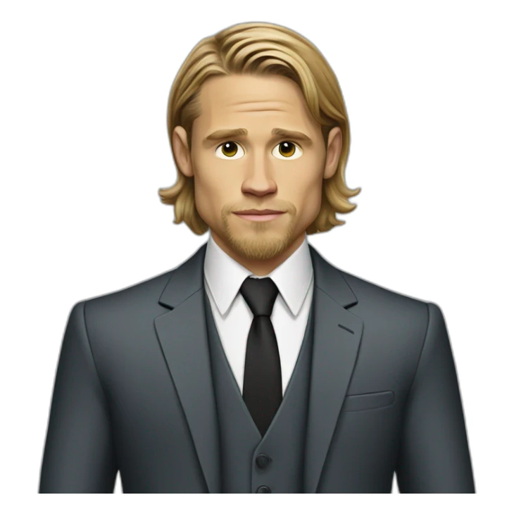 charlie hunnam cartoon wearing suit sticker