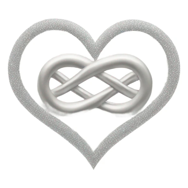 White heart with a silver infinity sign and stars  sticker