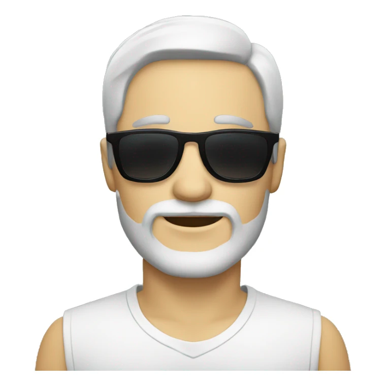 a man, with white skin, with a beard wearing black sunglasses sticker