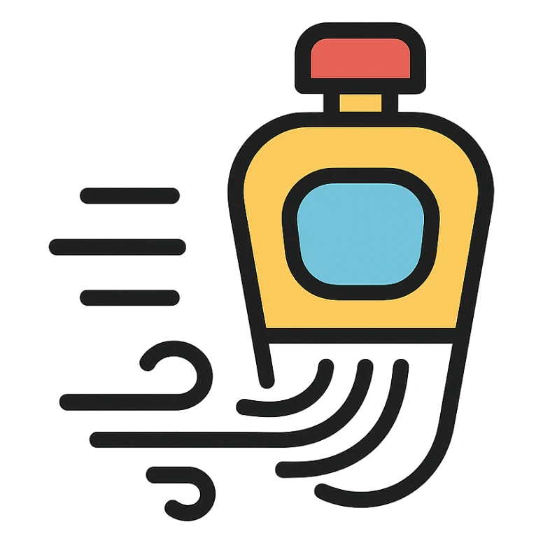 modern car diffuser in action with air or motion lines icon sticker