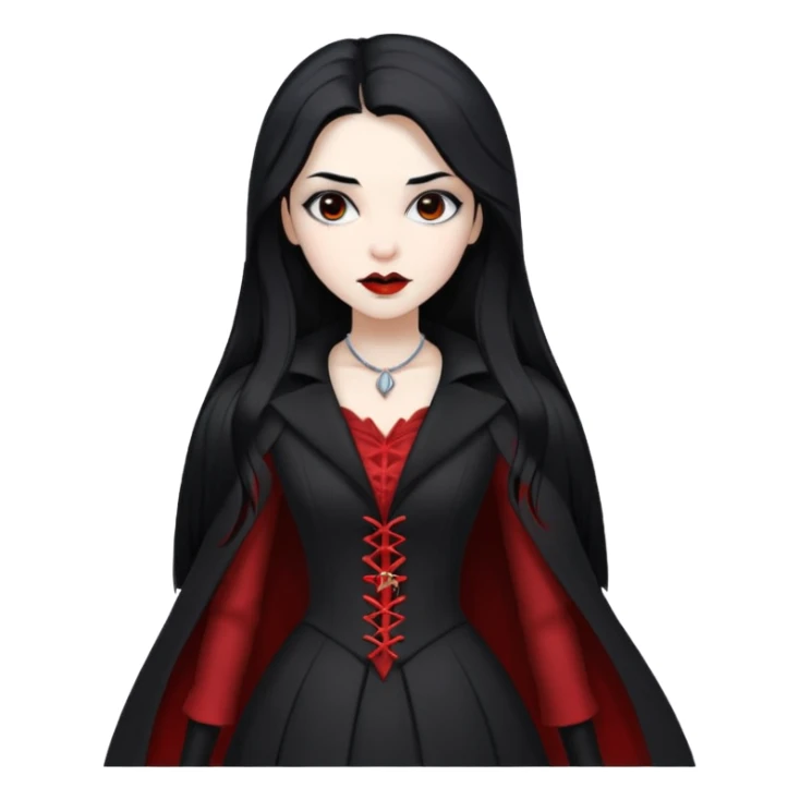 Women Vampire with black & white coat dress sticker