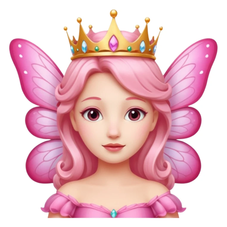A beautiful pink Queen with fairy wings sticker