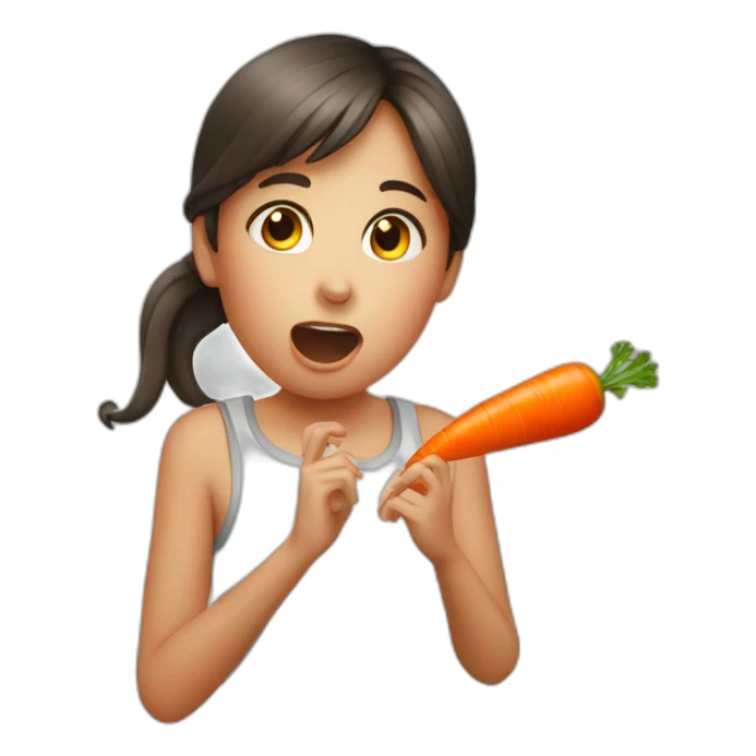girl choking on a carrot sticker