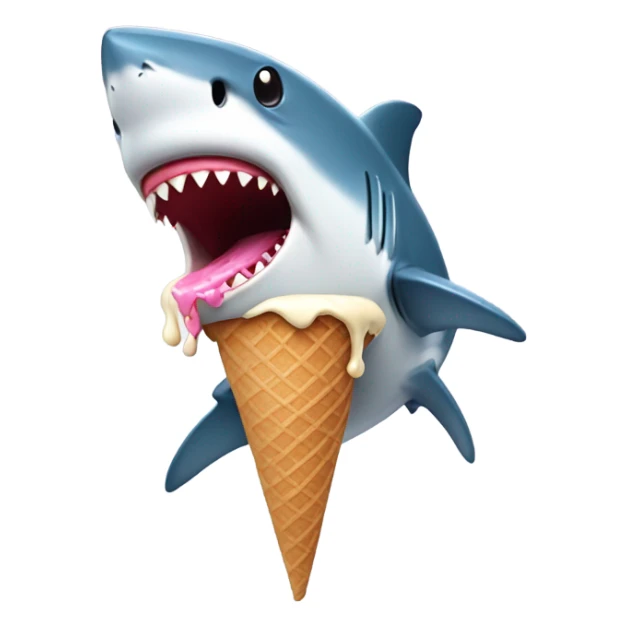 Shark eating an ice cream cone sticker