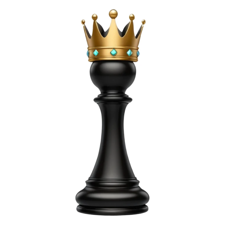 black queen chess piece, tall, slender, ornate crown sticker