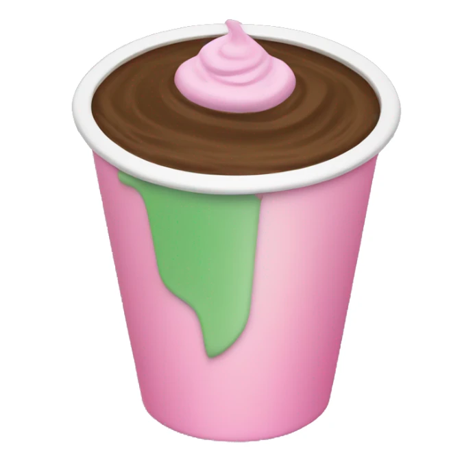 normal Large cup, pink drink, green mocha foam on top  sticker