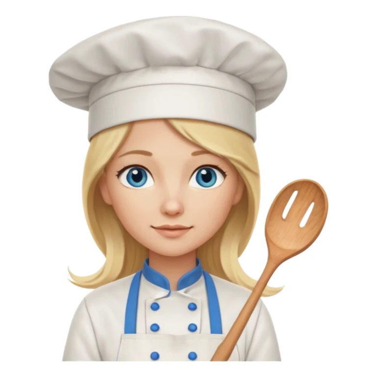 Long Blonde hair blue eyed female chef sticker