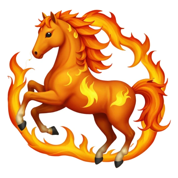 Happy fire horse emoji  sticker