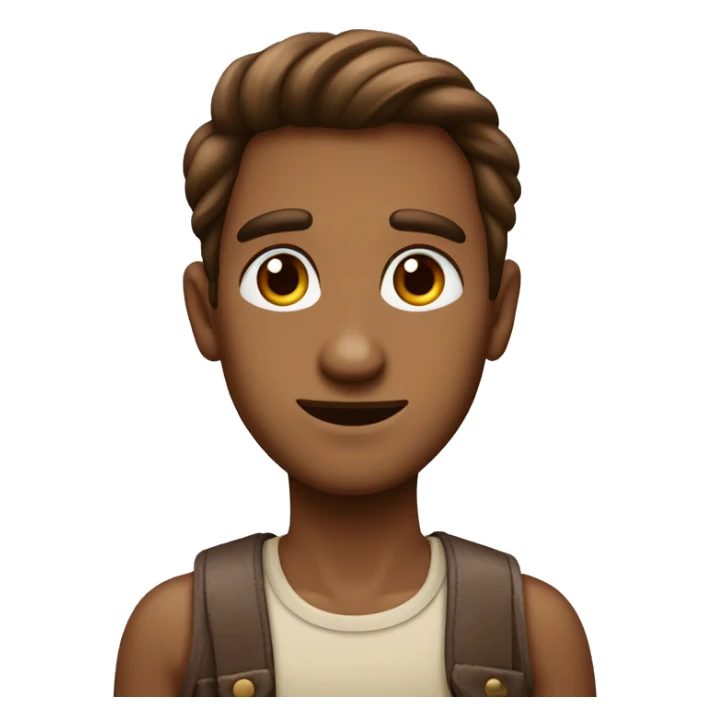 adolencente con pelo marron y ojos grandes sticker