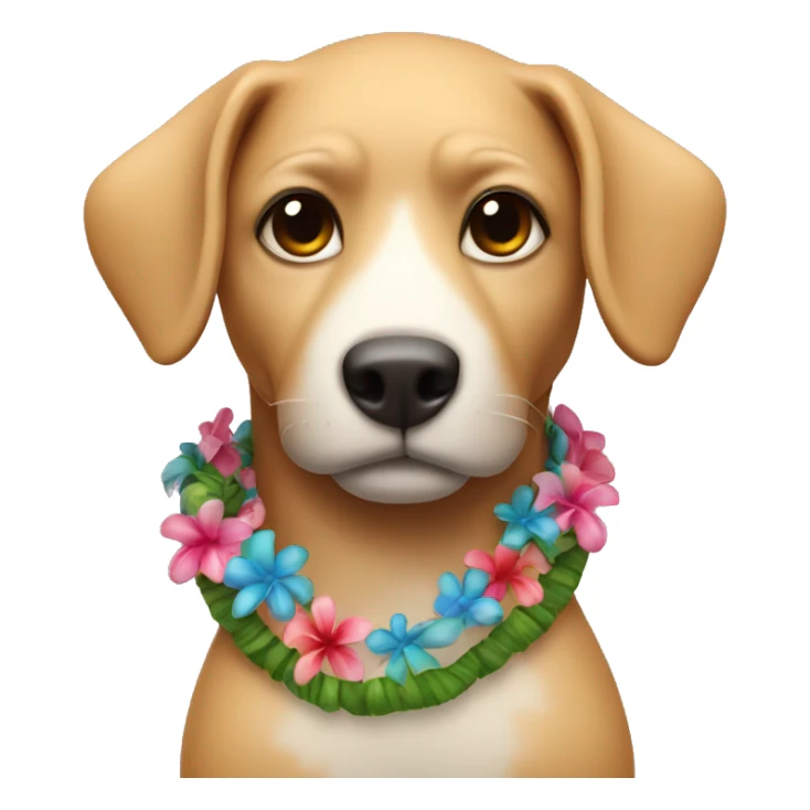 Sea life wearing Hawaiian flower necklace sticker