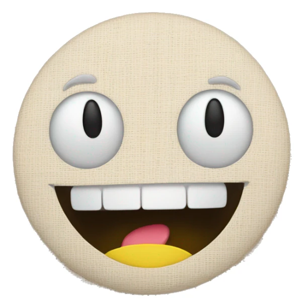 smiley face with stitched mouth and crossed out eyes sticker