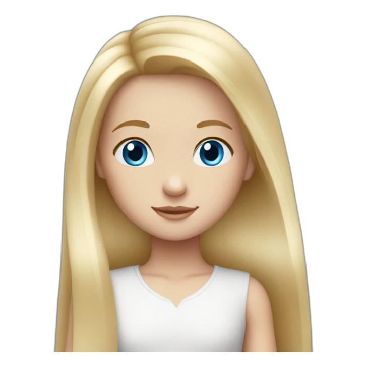 white little girl blue eyes very long blond hair sticker