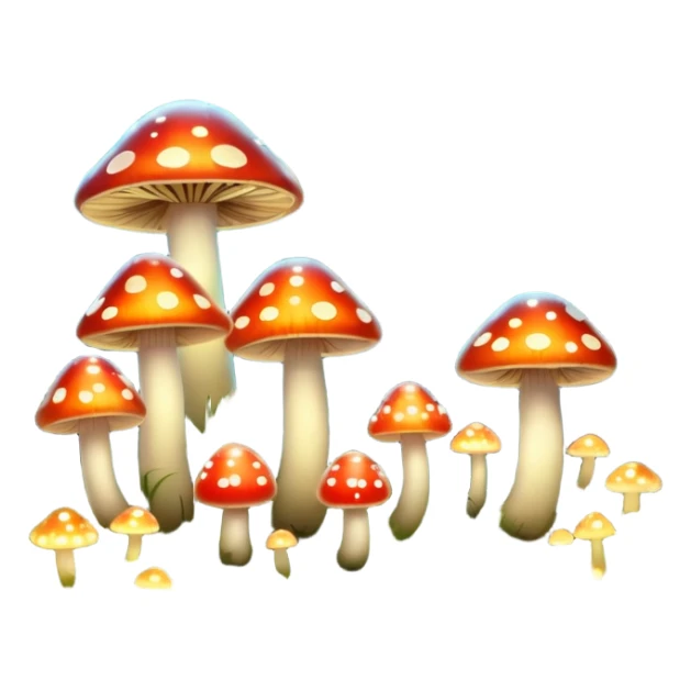 magical forest with glowing mushrooms and fireflies sticker