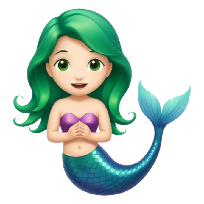 A cute mermaid emoji, drooling and looking naughty and mischievous.  sticker