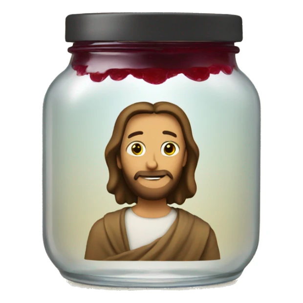 Jesus in a jar of jam sticker
