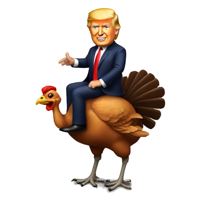Donald Trump riding a turkey sticker