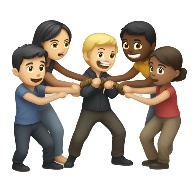 tug-of-war,  Four people sticker
