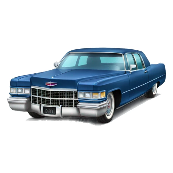 Blue Cadillac with tinted windows and rims sticker