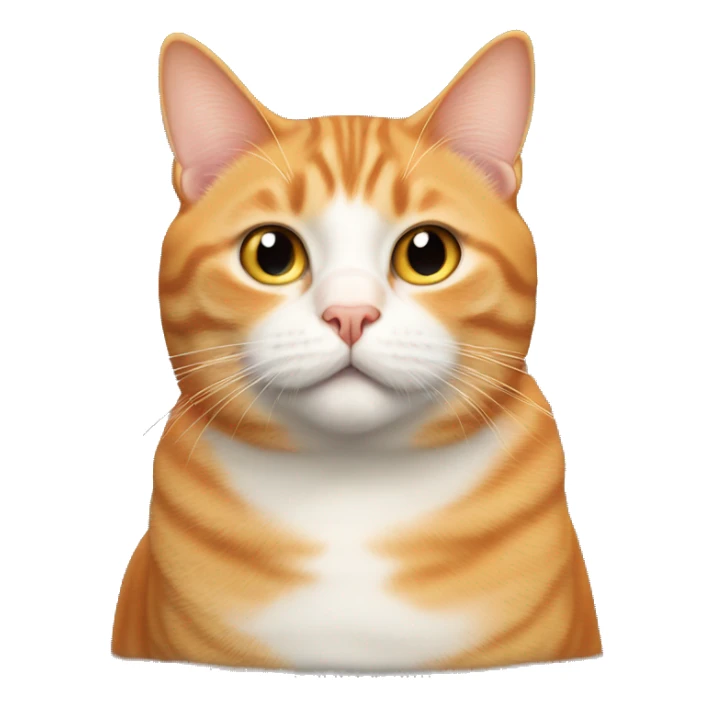 fat orange tabby cat white across chest and snout sticker